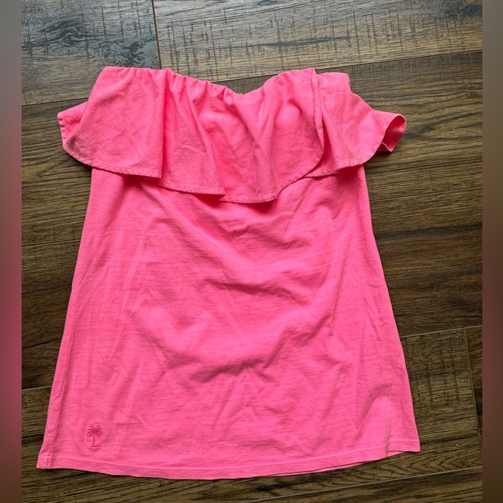 Lilly Pulitzer XS Neon Pink Ruffle Tube Top